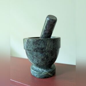 Green Marble Mortar and Pestle